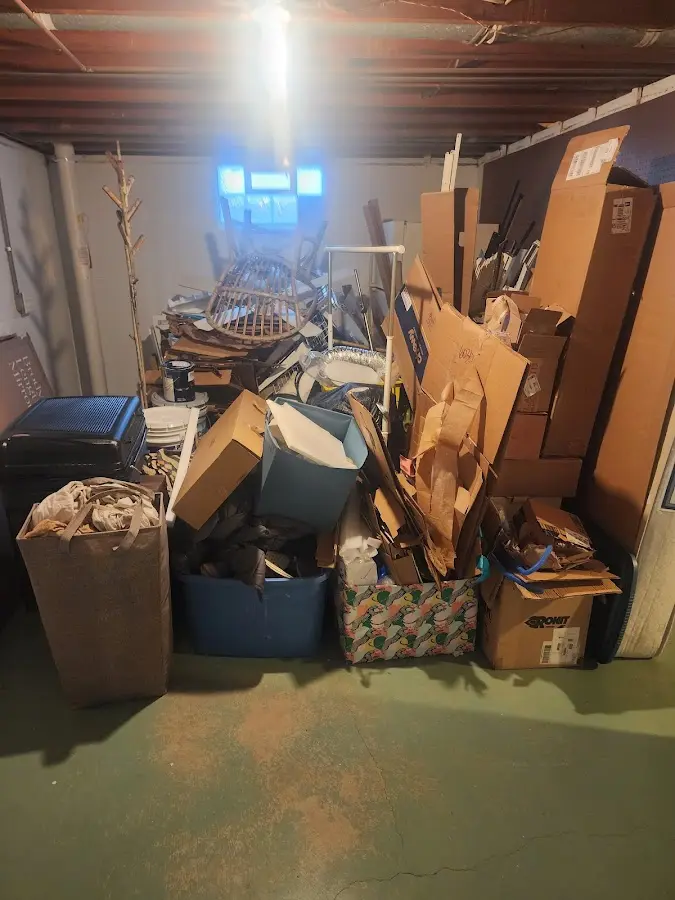 Roll-off dumpster container at job site for Cleanout Dumpster Rental in Dover